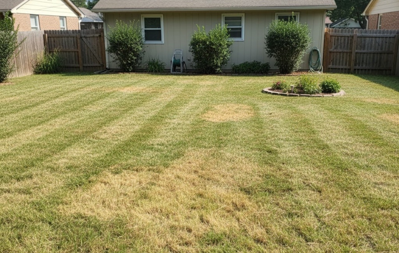 Pelouse jaune champignon