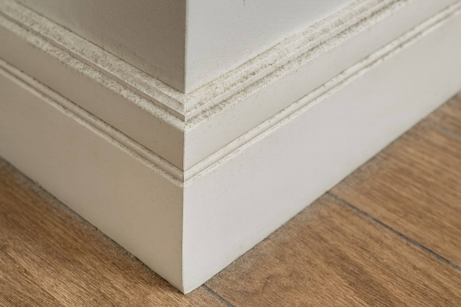 Plinthes avec poussière