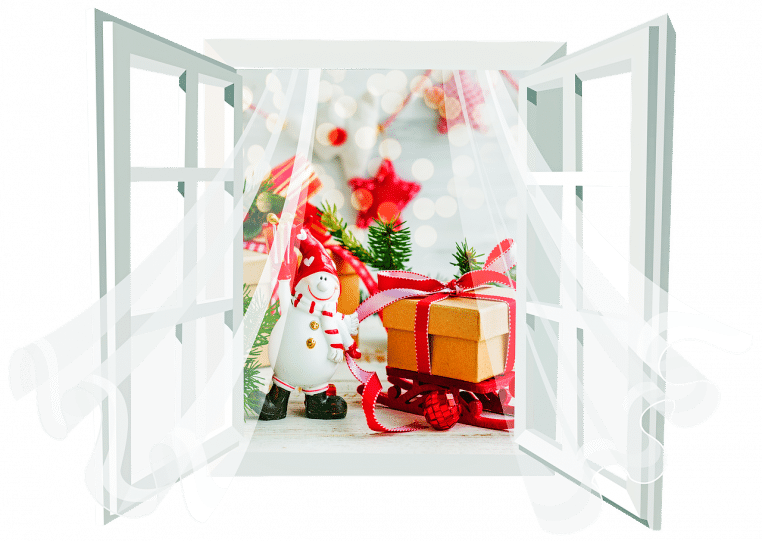 Vue d’une fenêtre en hiver avec neige