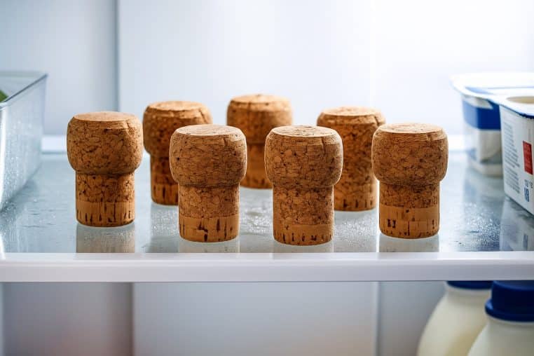 Bouchons de liège au réfrigérateur