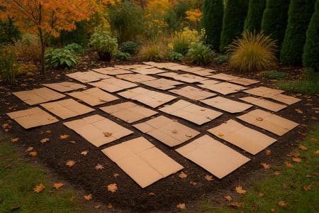 Carton au jardin