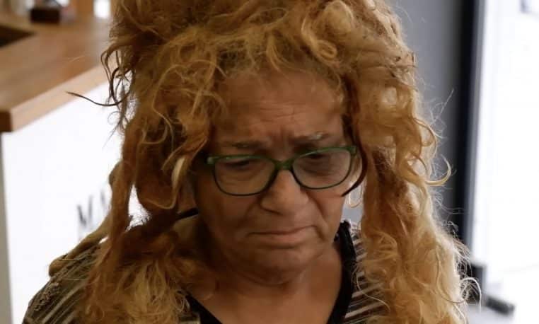 Femme sans abri avant transformation