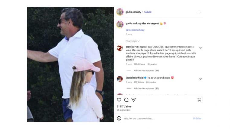 nicolas sarkozy et sa fille @instagram giulia sarkozy
