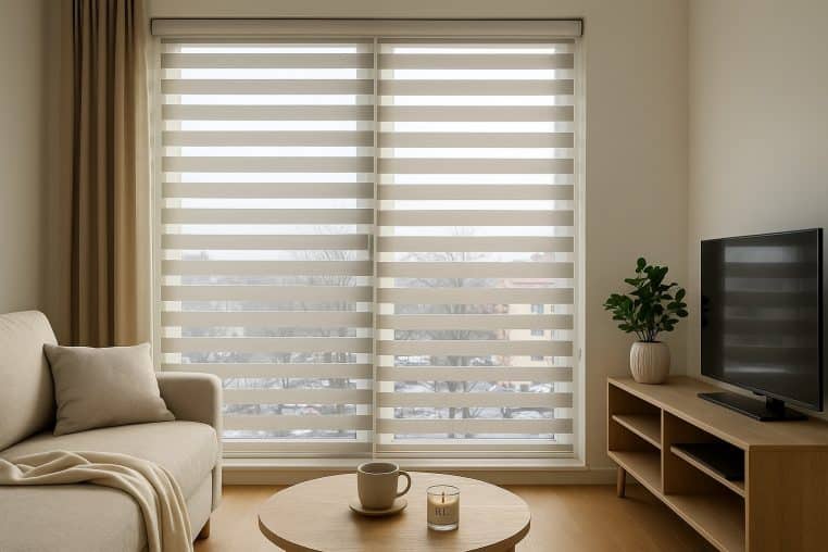 Salon avec nouvelles stores