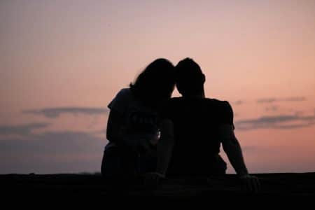 silhouette of couple