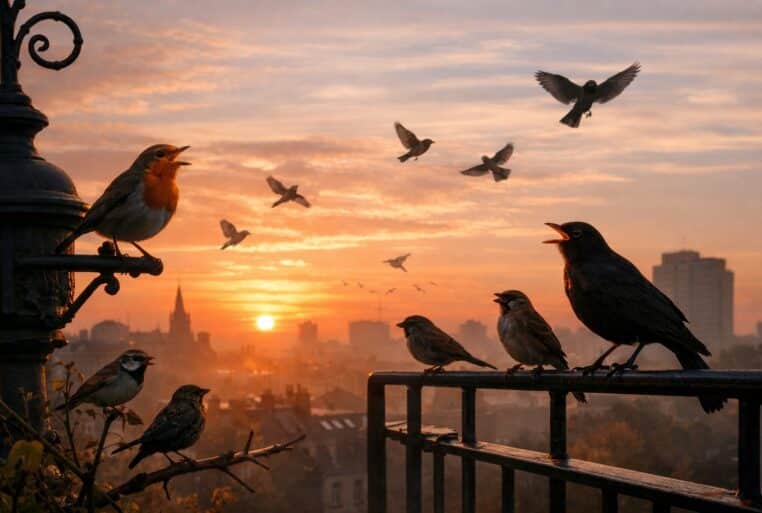 Chœur de l’aube : oiseaux qui chantent à 5 h au lever du jour en ville