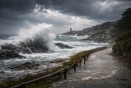Intempéries en France : fortes pluies et mer agitée sur le littoral atlantique