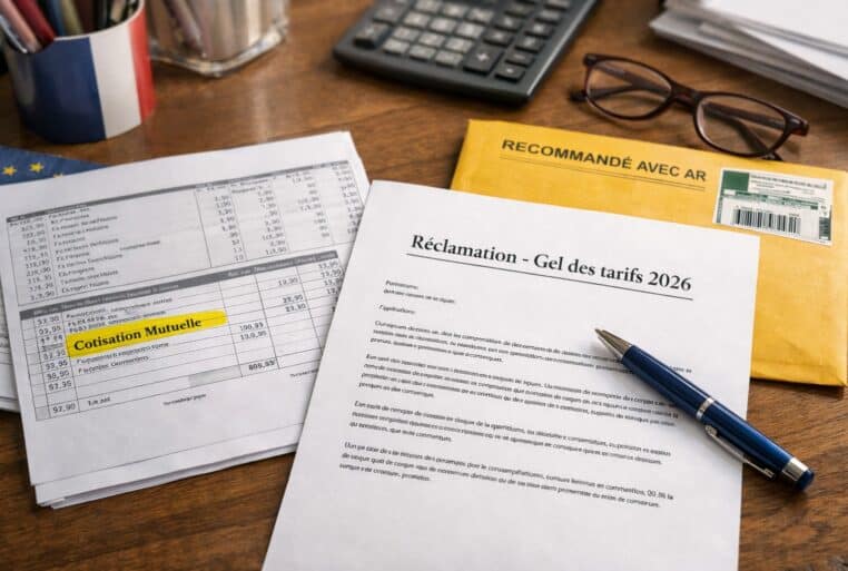 Gel des tarifs des mutuelles 2026 : fiche de paie et lettre de réclamation en recommandé