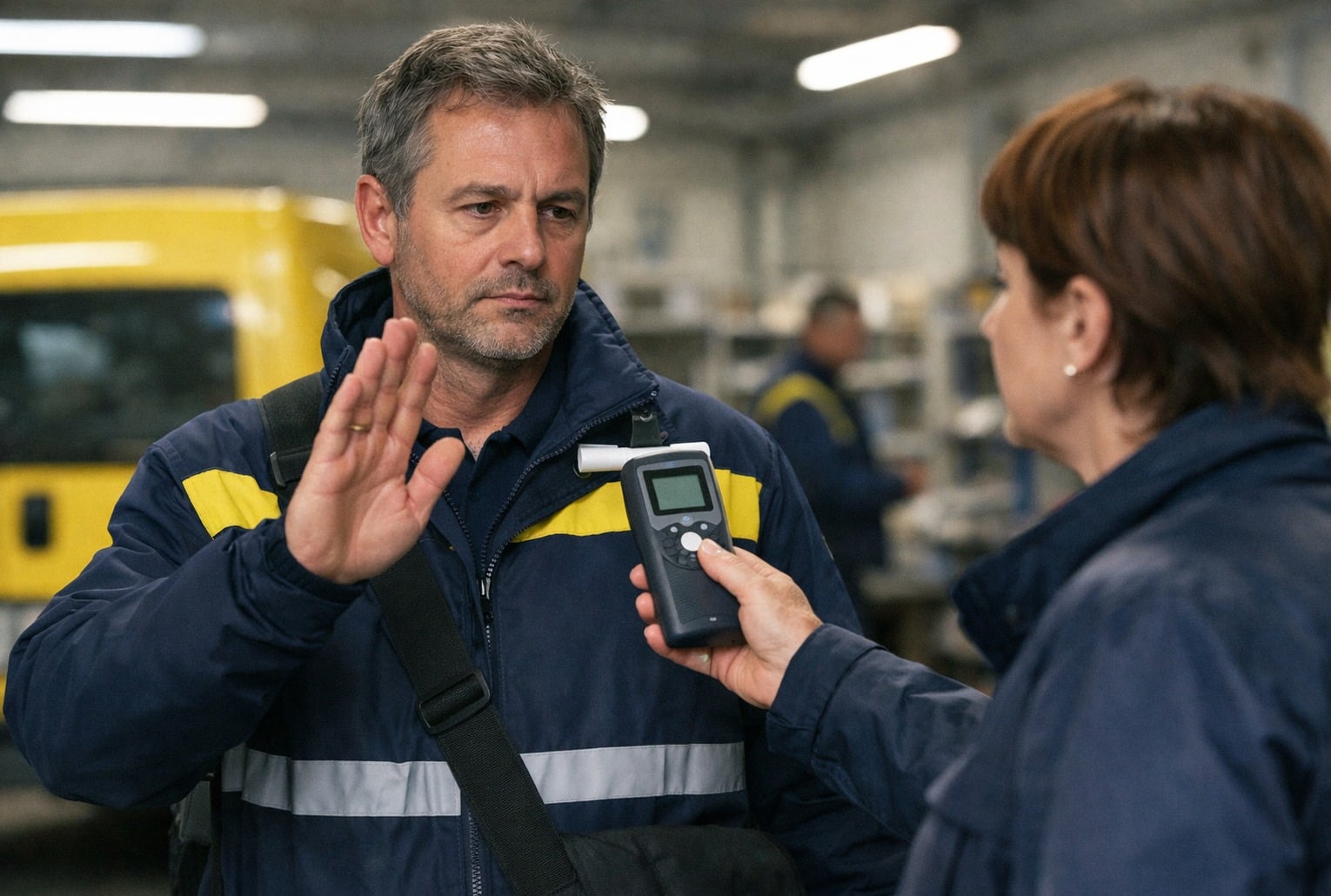 Refus d’alcootest au travail : un facteur refuse un contrôle dans un centre de tri postal.
