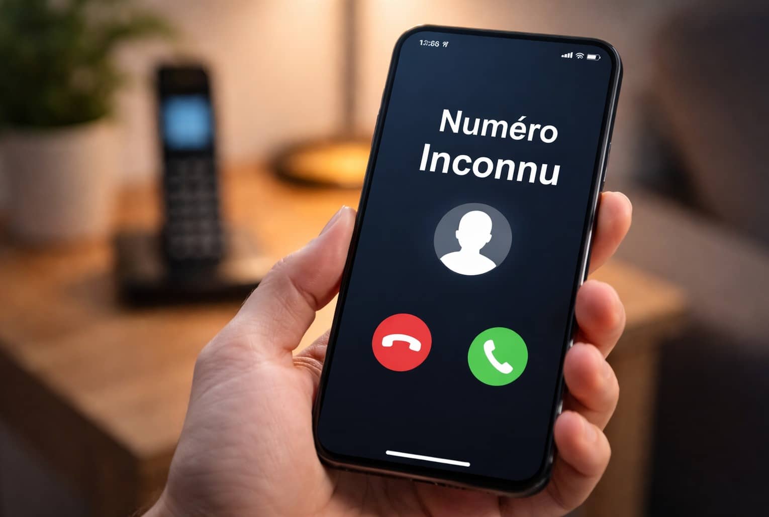 Démarchage téléphonique : un smartphone affiche « Numéro inconnu » lors d’un appel entrant.