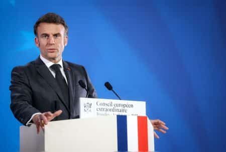 Emmanuel Macron lors d’un Conseil européen à Bruxelles