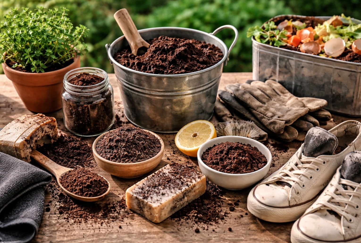 Usages du marc de café à la maison et au jardin : compost, nettoyage et désodorisation.