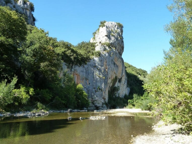 nature, waters, quiet, fluent, nature recording, river landscape, bach, water, hike, flow, rock, cèze, france