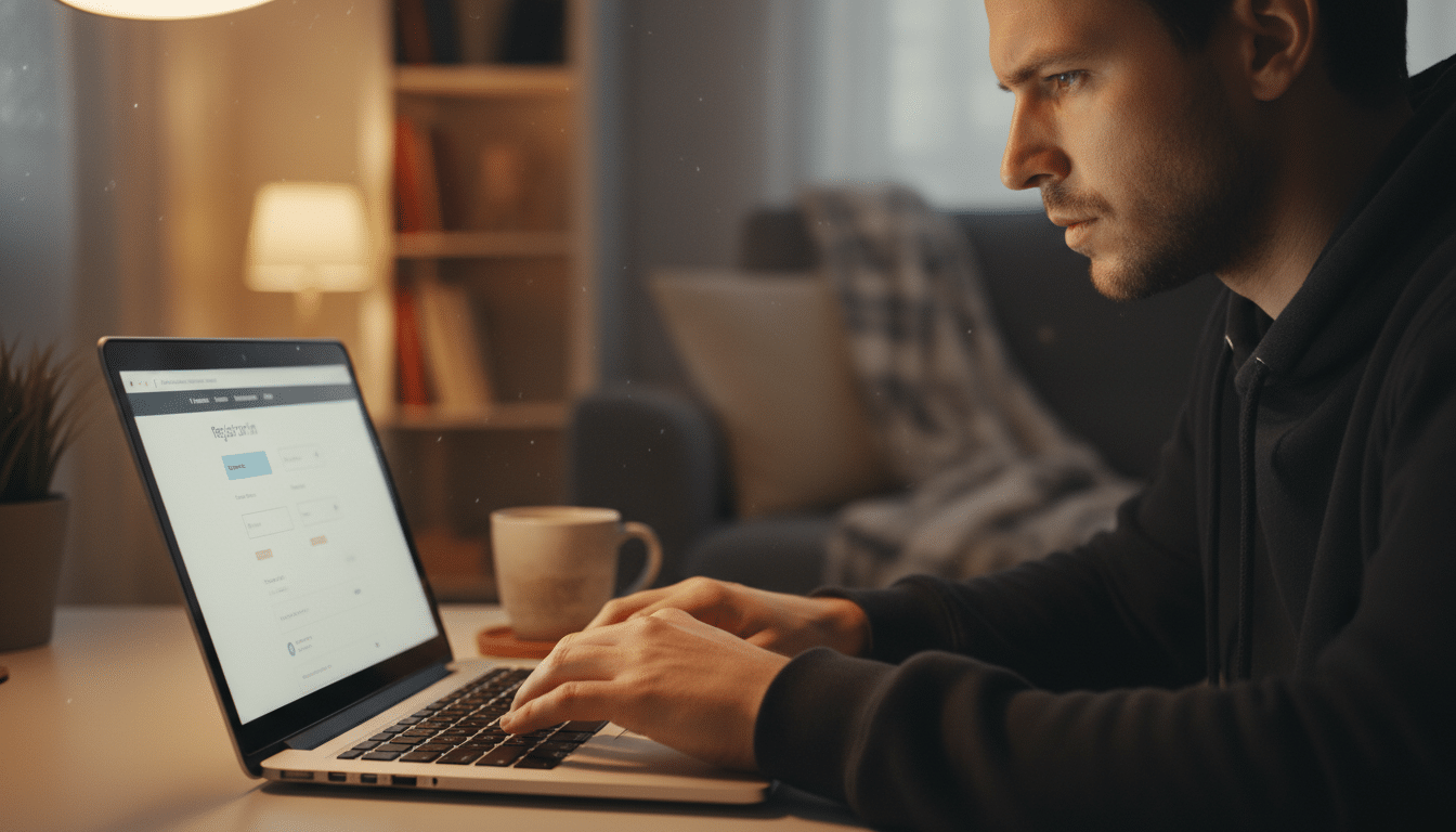 Personne s'inscrivant sur un site de billetterie en ligne