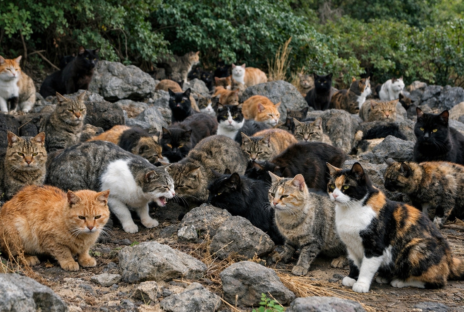 Sur les îles Ogasawara, la présence massive de chats errants a longtemps pesé sur un équilibre naturel déjà très fragile.