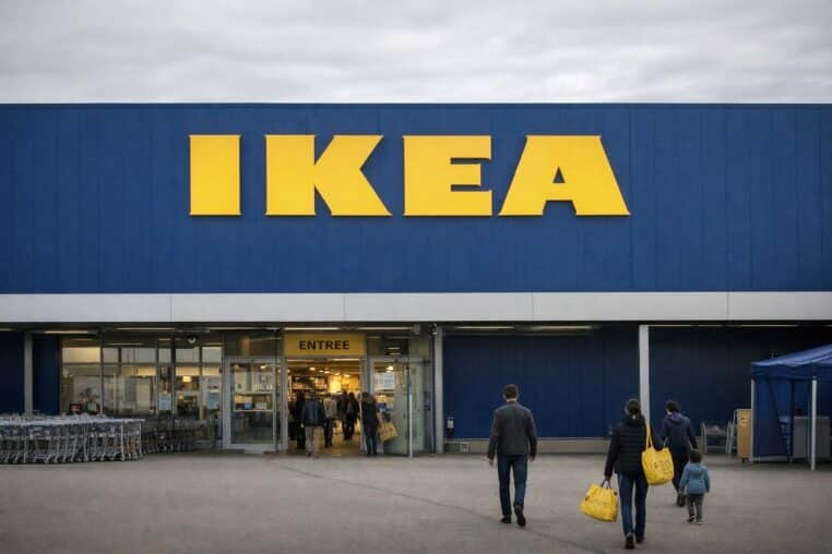 Devanture d’un magasin Ikea avant l’ouverture au public