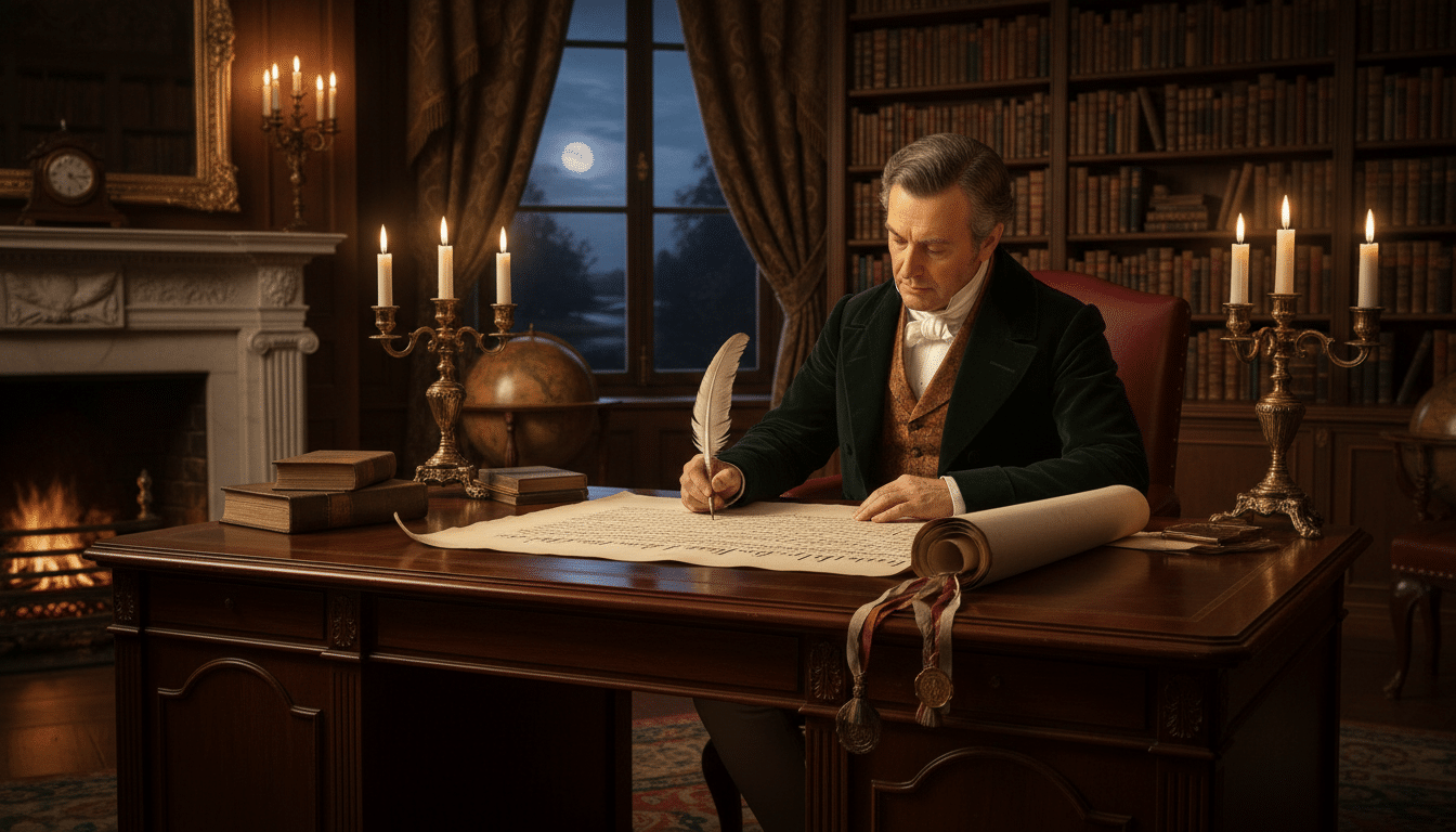 Diplomate signant le traité d'achat de l'Alaska en 1867