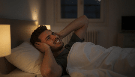 Homme réveillé la nuit par le bruit de voisins