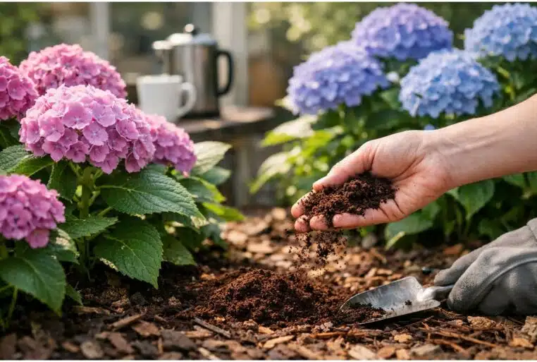 Ce truc du petit-déjeuner que tout le monde jette fait exploser la taille des hortensias