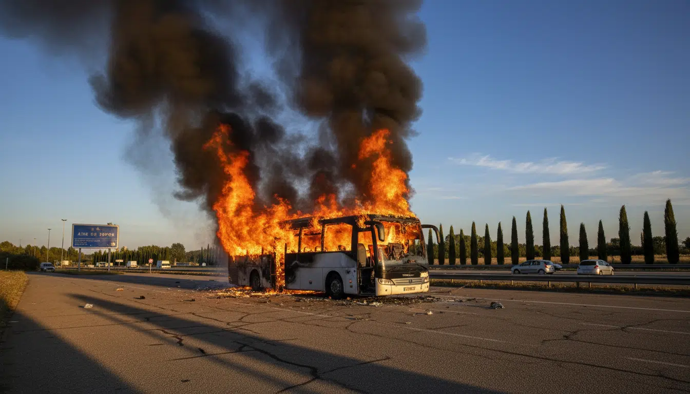 Il transportait 15 jeunes rugbymen : un bus s'embrase totalement sur l'autoroute, ce qui s'est passé ensuite est incroyable