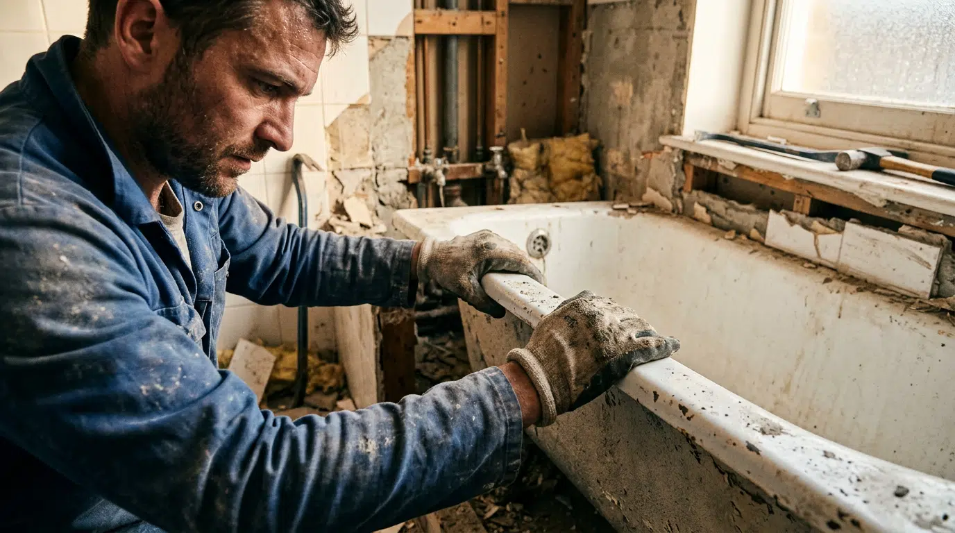 Illustration - baignoire démodée salle de bains tendance 2025