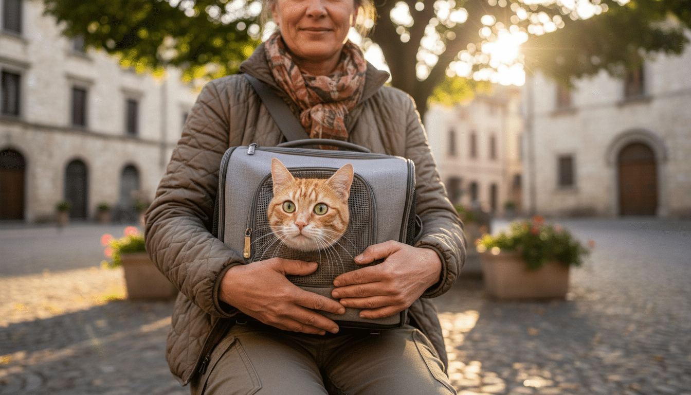 Illustration - chat laisse promenade