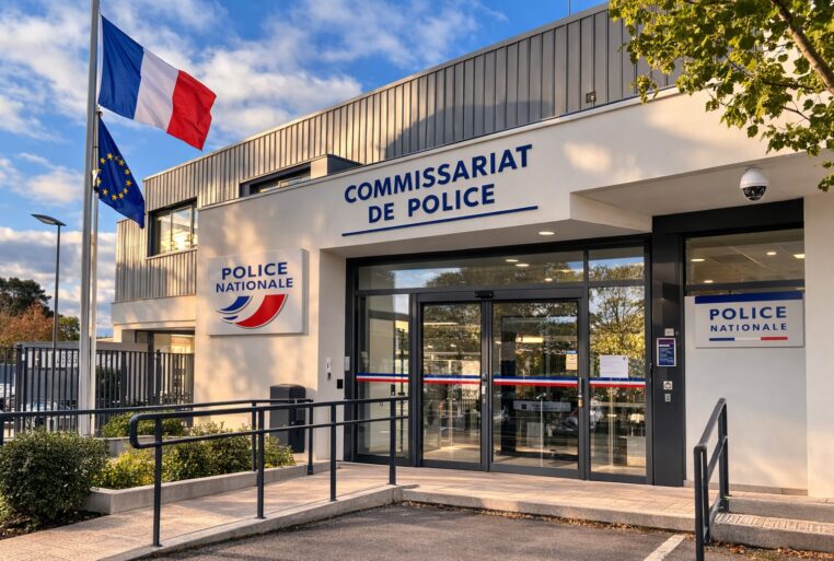 Image d’illustration d’un commissariat moderne en France, sans présence humaine
