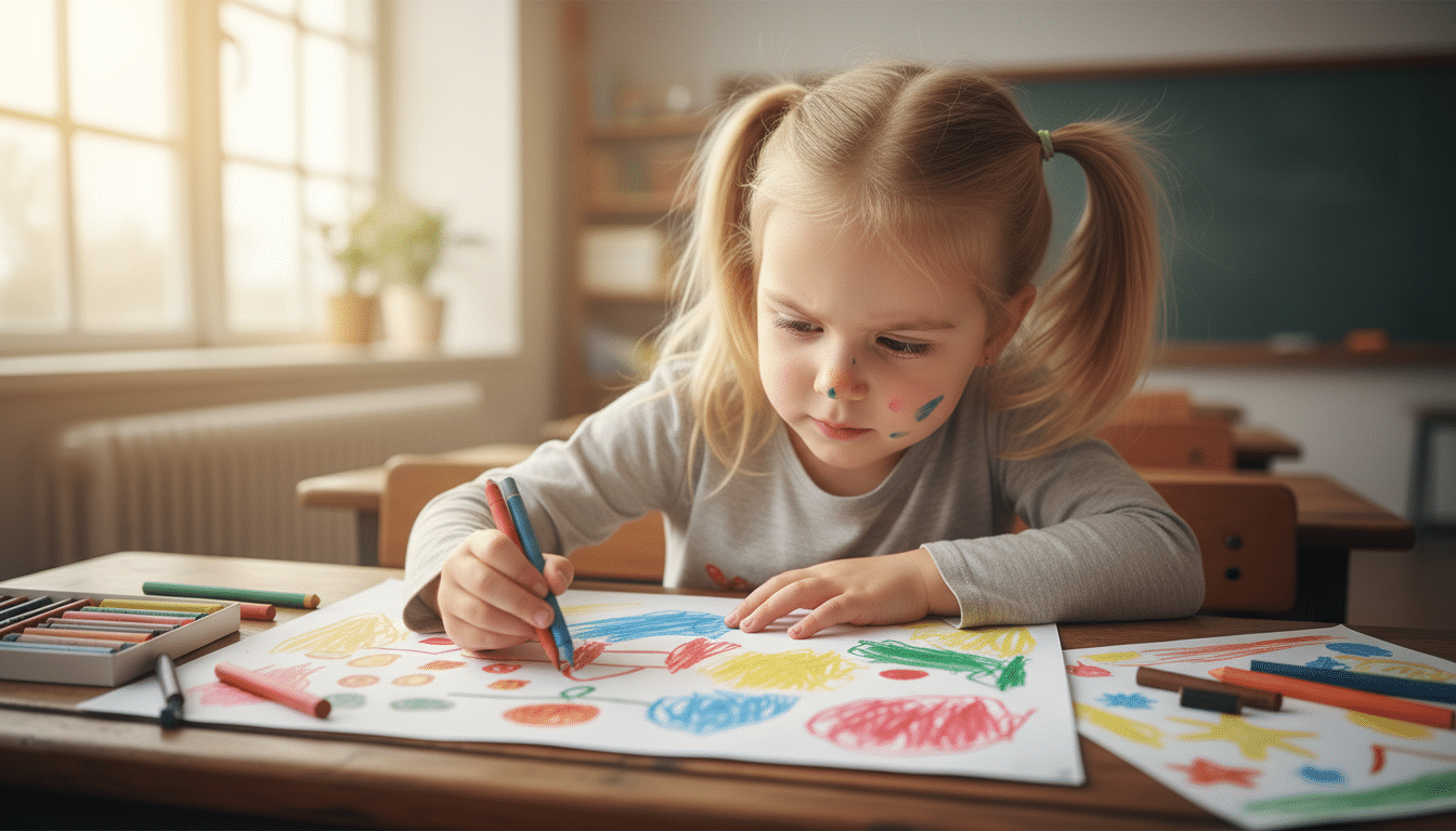 Illustration - dessin enfant maîtresse appel père