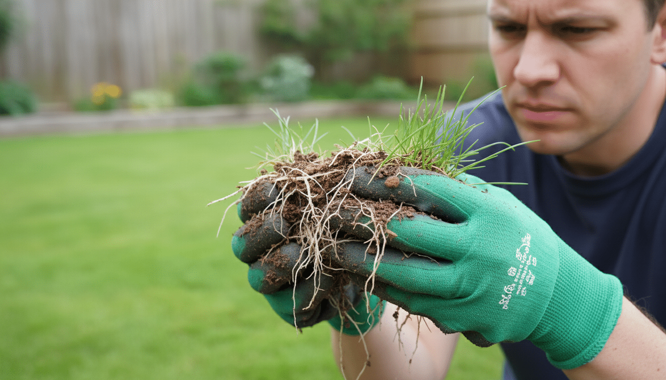 Illustration - pelouse brune arrosage