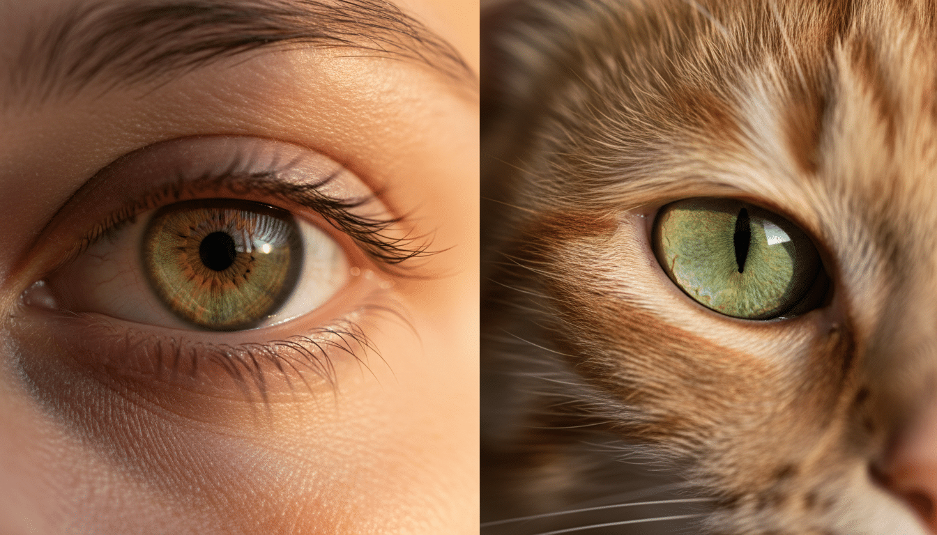 Illustration - yeux des chats dans le noir