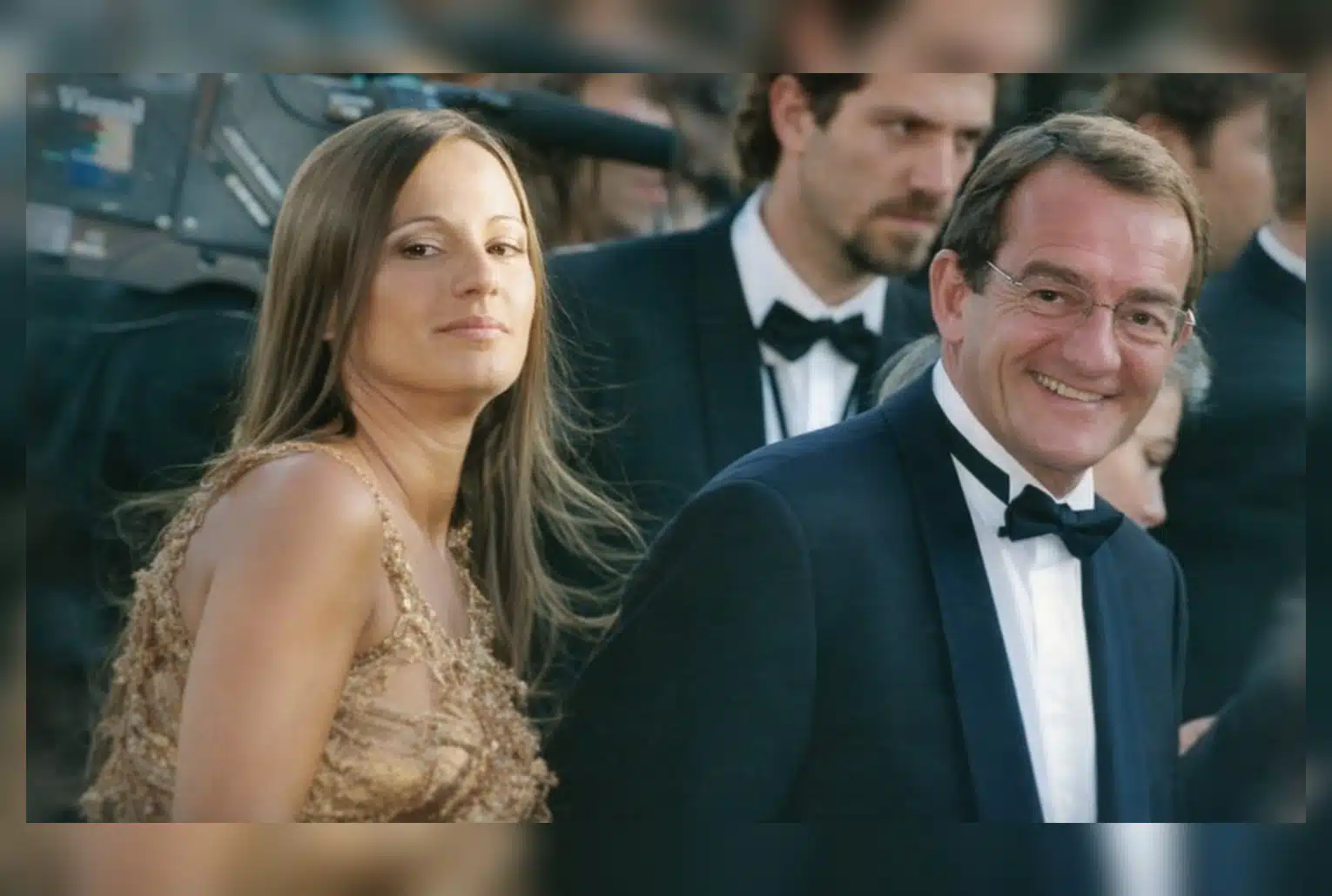 Jean-Pierre Pernaut et Nathalie Marquay en tenue de soirée, lors du Festival de Cannes 2001