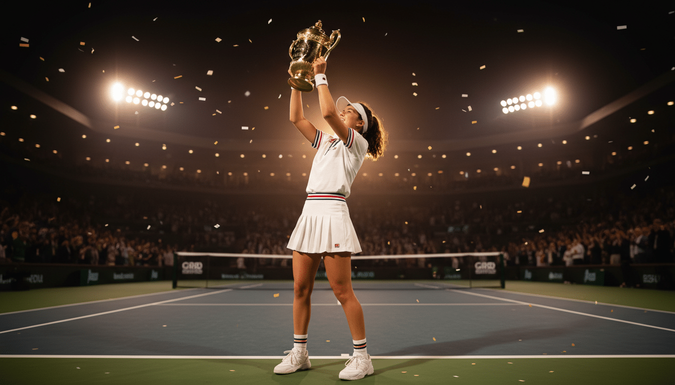 Jennifer Capriati tenant un trophée de tennis