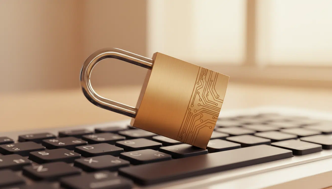 Cadenas sur clavier symbolisant la cybersécurité