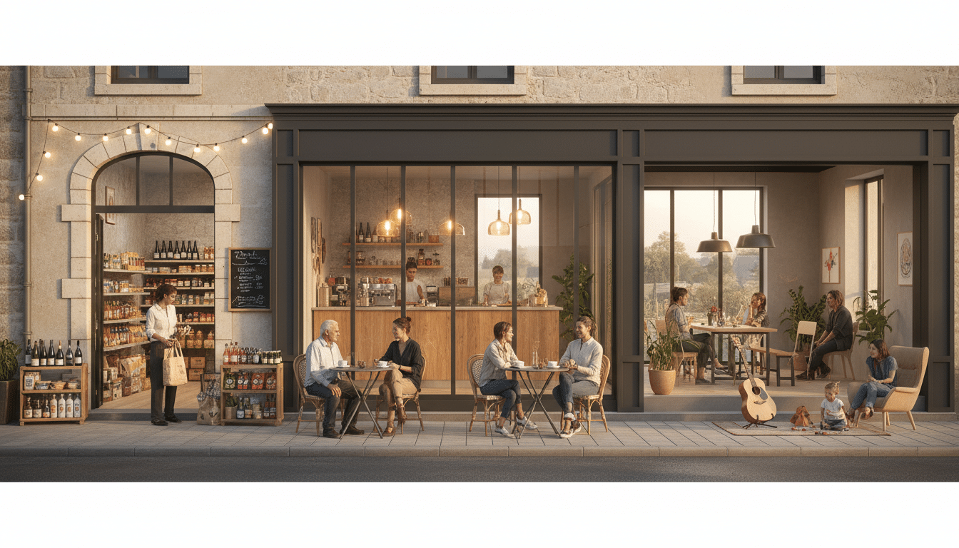 Lieu de vie multifonctionnel et animé dans un village français revitalisé