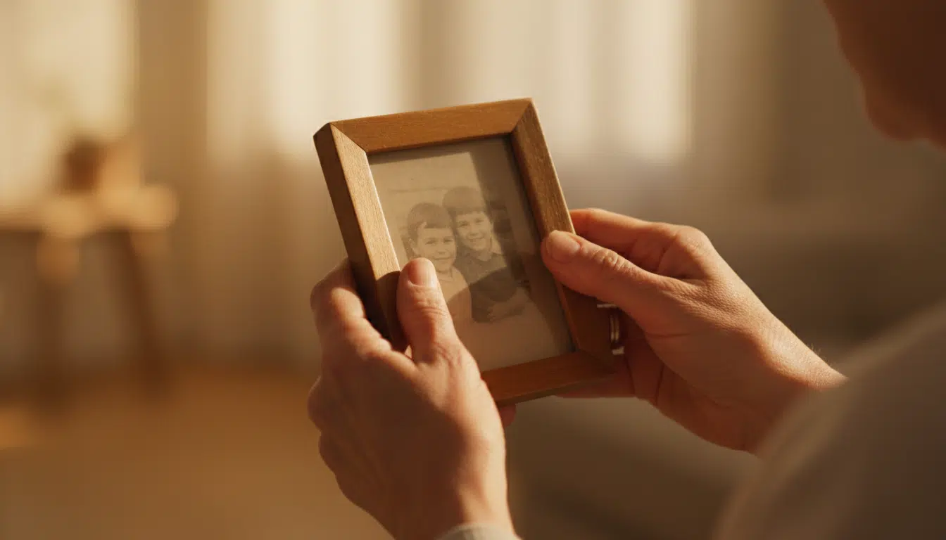 Mains tenant une photo souvenir de Loana