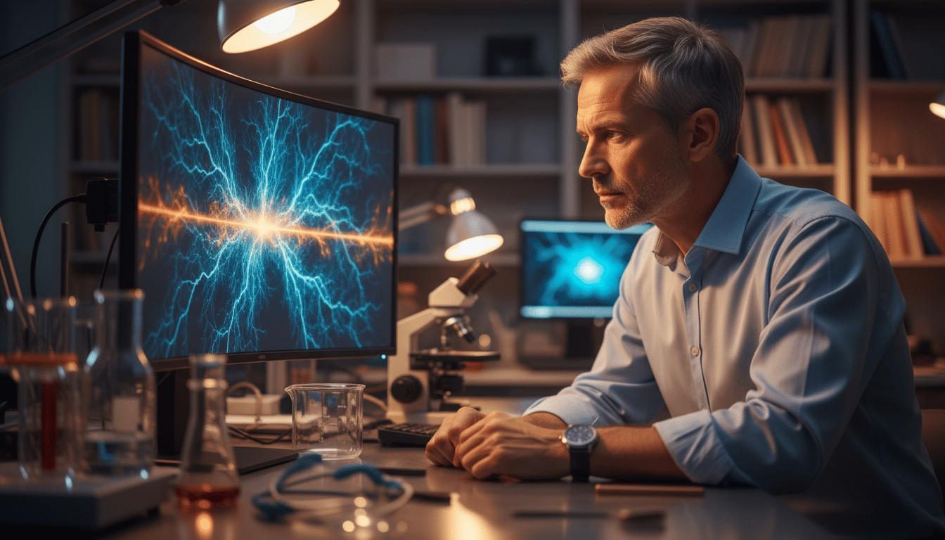 Neurologue analysant un scanner cérébral lumineux