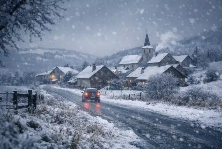Retour en hiver en cette fin mars en France.