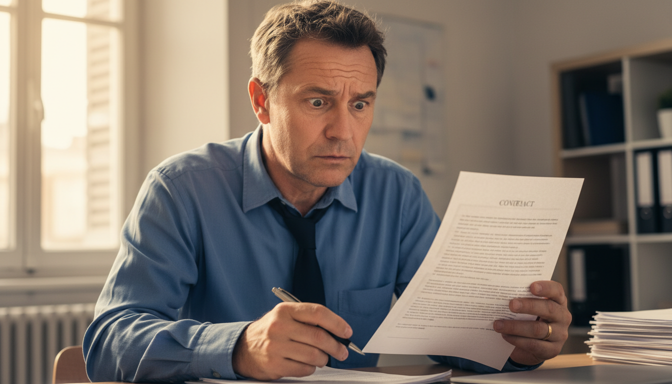 Salarié inquiet face à un contrat de travail