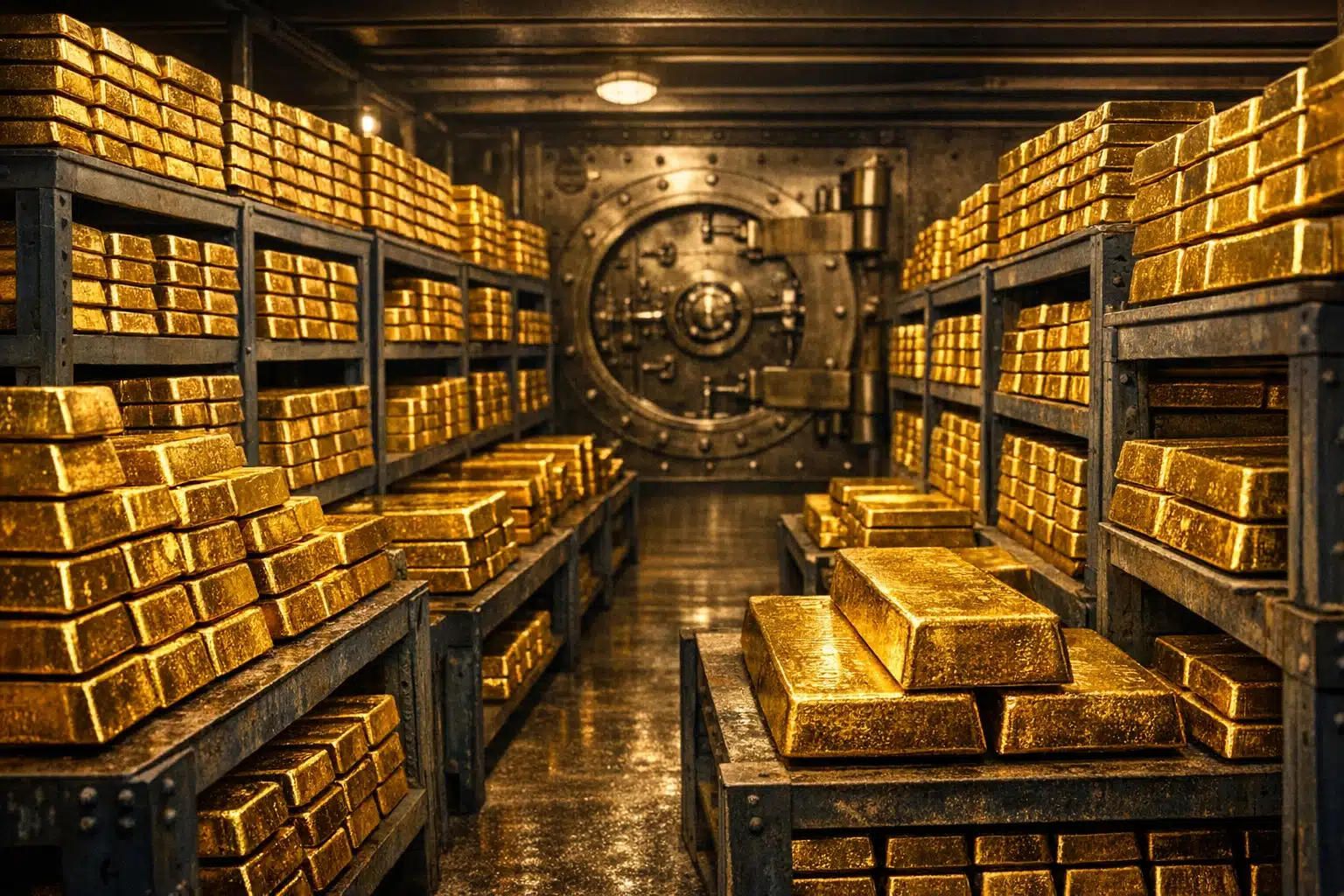 Banque de France et réserves d’or dans une salle de conservation sécurisée