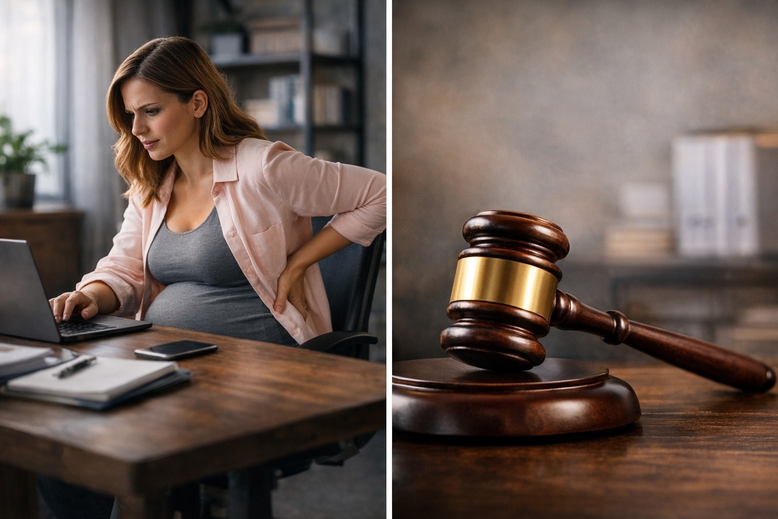 Télétravail grossesse : une salariée enceinte travaille dans son bureau sous l’ombre d’une décision de justice