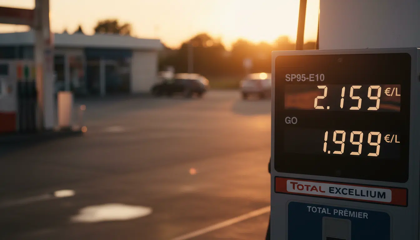 Affichage des prix élevés à la pompe d'une station-service française, illustrant la préoccupation principale des Français