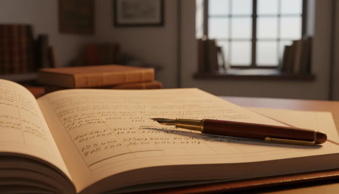 Registre manuscrit comptabilisant les jours de congés