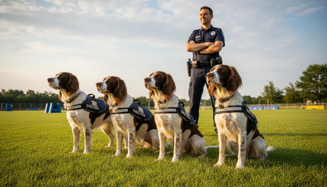 Chiens rescapés en formation avec la police britannique