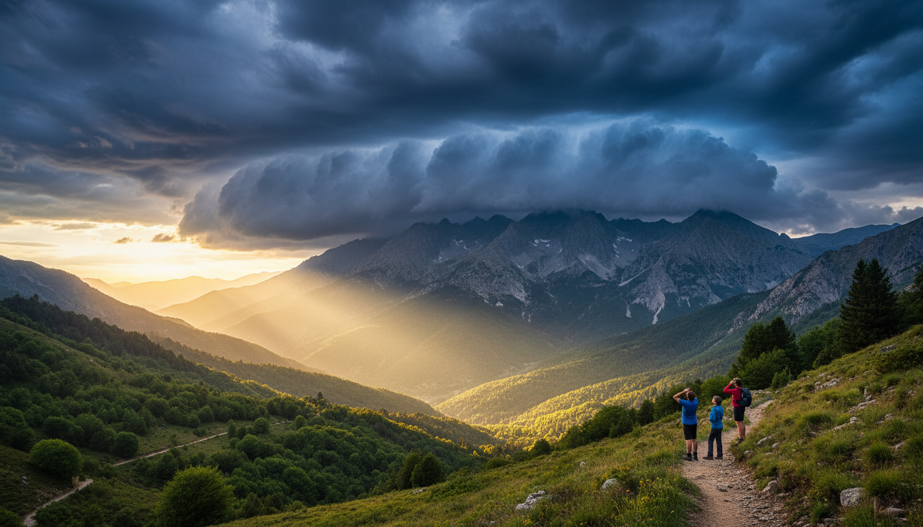 Nuages d'orage au-dessus des Pyrénées en fin d'après-midi