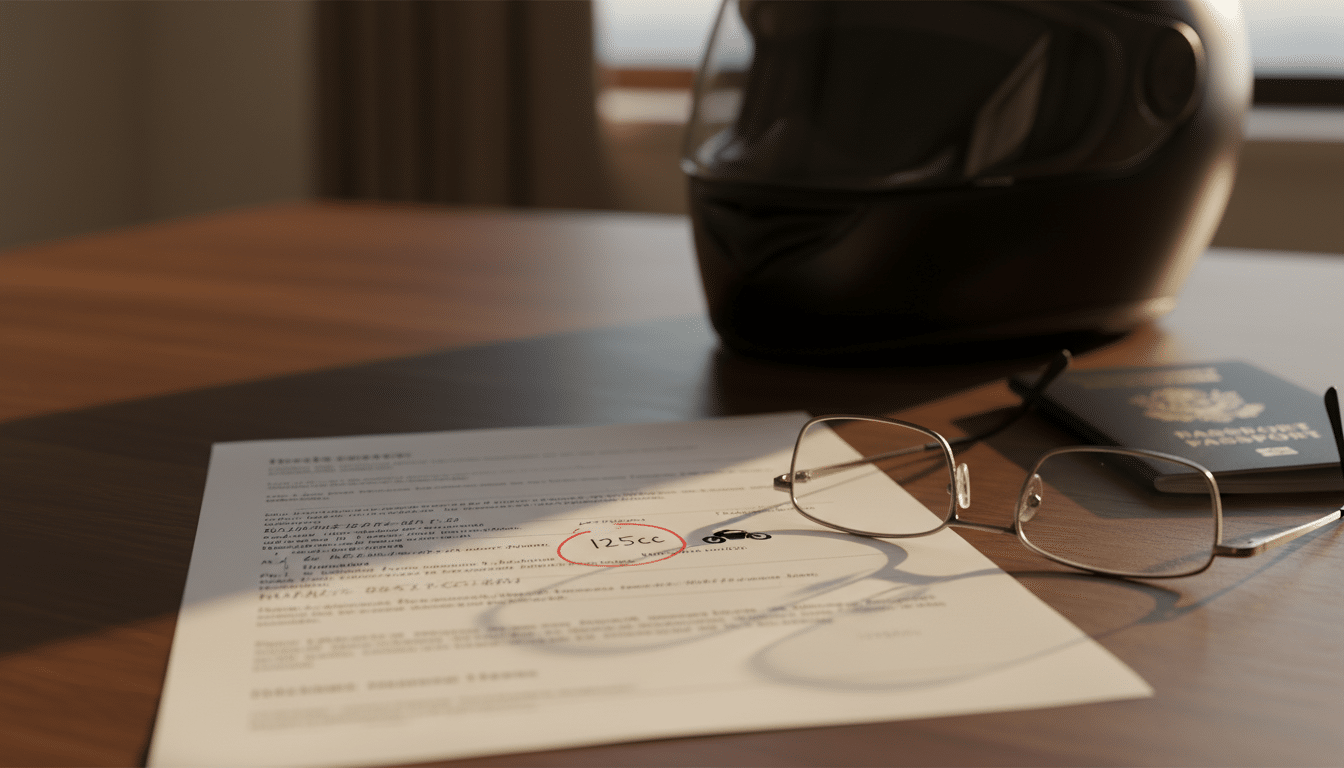 Contrat d'assurance voyage avec clause sur la cylindrée moto