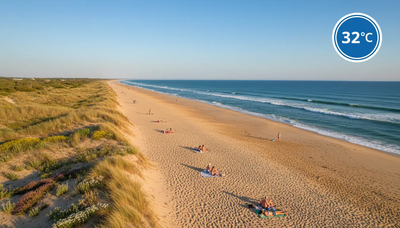 Plage de Hossegor sous 32°C un 6 avril