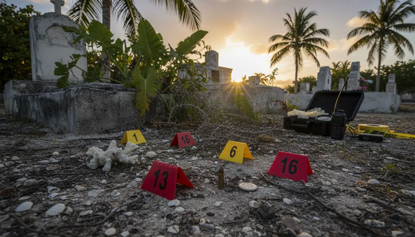 Marqueurs médico-légaux dans le cimetière de Cumuto