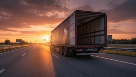 Camion de livraison vide après le vol de KitKat