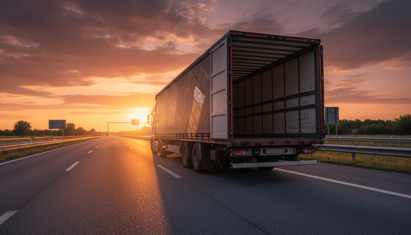 Camion de livraison vide après le vol de KitKat