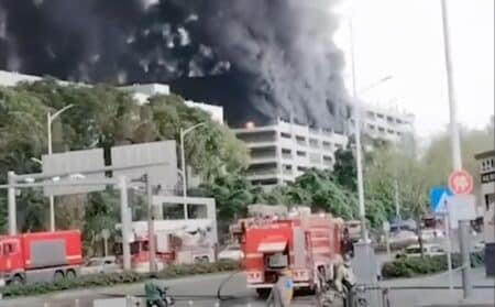 BYD flammes feu Shenzhen actu